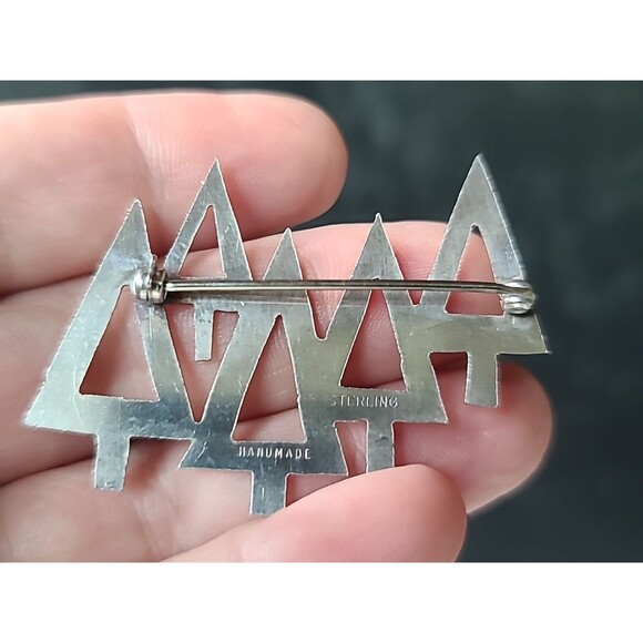 925 Sterling Silver Trees In A Forest Vintage Handmade Abstract - Picture 4 of 10